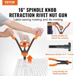 VEVOR Nietmutternzange-Set Blindnietmutternzange 410 mm, Nietenzange 13 Sätze von Muttern & Dornen, Nietmutterwerkzeug M3 M4 M5 M6 M8 M10 M12 Profi Handnietzange, Nietmaschine Gewinde Nieten VEVOR Nietmutternzange-Set Blindnietmutternzange 410 mm, Nietenzange 13 Sätze von Muttern & Dornen, Nietmutterwerkzeug M3 M4 M5 M6 M8 M10 M12 Profi Handnietzange, Nietmaschine Gewinde Nieten