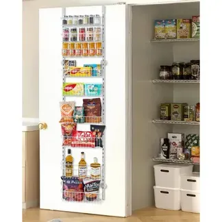 VEVOR Vorratsschrank Speisekammer-Organizer Aufbewahrung über der Tür, 9-stufige Gewürzregale zum Aufhängen aus Stahl, verstellbare Lagerregale für die Wand, für Zuhause Küche Badezimmer, Weiß VEVOR Vorratsschrank Speisekammer-Organizer Aufbewahrung über der Tür, 9-stufige Gewürzregale zum Aufhängen aus Stahl, verstellbare Lagerregale für die Wand, für Zuhause Küche Badezimmer, Weiß
