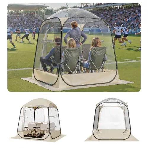 VEVOR Transparentes Zelt, 160x160x182 cm, Pop-up-Zelt für 2–4 Personen, Sportzelt mit Bodenmatte & oberer Abdeckung, Outdoor-Bubble-Zelt, Campingunterstand für Veranstaltungen, Angeln, Jubeln VEVOR Transparentes Zelt, 160x160x182 cm, Pop-up-Zelt für 2–4 Personen, Sportzelt mit Bodenmatte & oberer Abdeckung, Outdoor-Bubble-Zelt, Campingunterstand für Veranstaltungen, Angeln, Jubeln