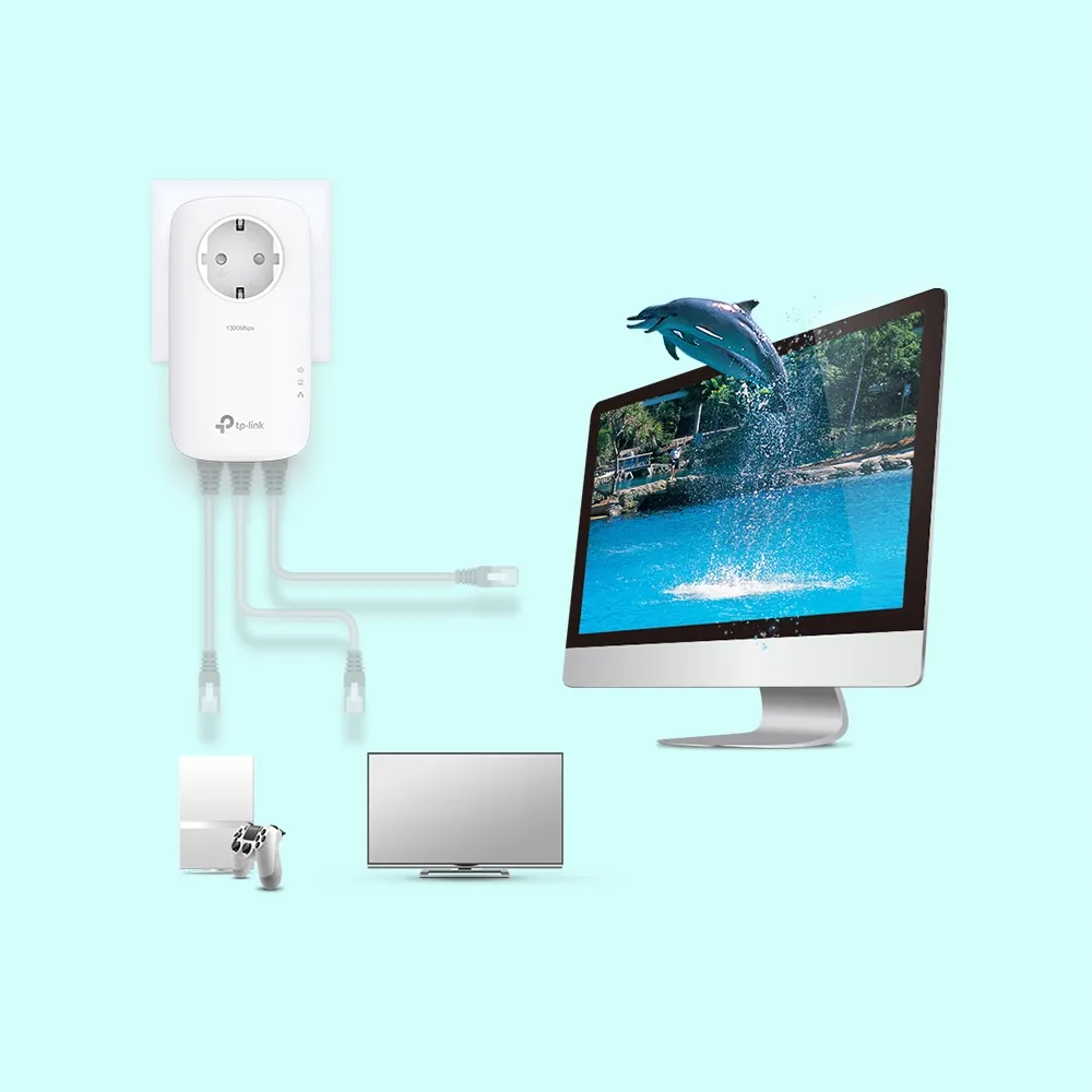 TP-Link AV1300-Gigabit-Powerline-Adapter KIT mit Steckdose – Bild 3