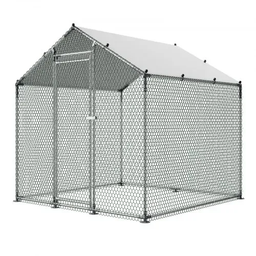 VEVOR Hühnerstall, 2x2x2 m begehbarer Hühnerauslauf mit Abdeckung, Hühnerauslauf mit Turmdach & Sicherheitsschloss, Enten- & Kaninchenkäfig, Geflügelgehege für Hinterhof, Bauernhof, Hof – Bild 9