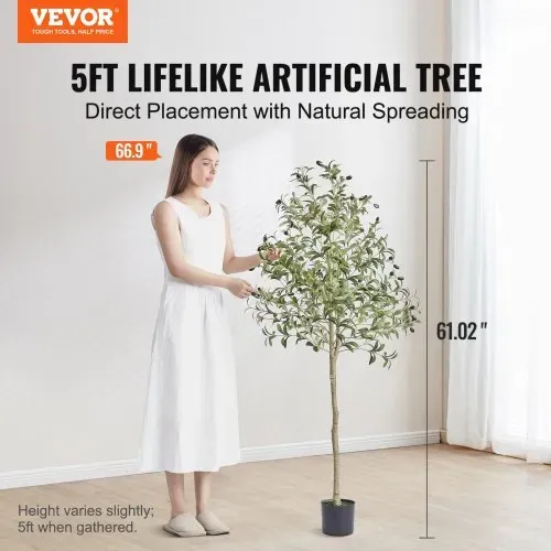 VEVOR Olivenbaum Künstlich 60x60x155cm Kunstpflanze PE Künstliche Pflanzen Fake Plastikpflanzen im Topf Kunstblume Geruchslos wasserdicht Ideal zur Dekoration von Schlafzimmer Arbeitszimmer Wohnzimmer VEVOR Olivenbaum Künstlich 60x60x155cm Kunstpflanze PE Künstliche Pflanzen Fake Plastikpflanzen im Topf Kunstblume Geruchslos wasserdicht Ideal zur Dekoration von Schlafzimmer Arbeitszimmer Wohnzimmer