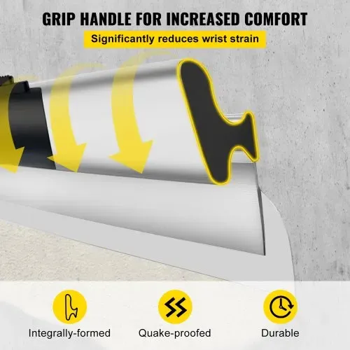 VEVOR Dekorspachtel Set 25 cm / 40 cm/ 60 cm Breitspachtel, 0,89 - 2 m Klingenlänge Trockenbau Flächenspachtel, 0,5 mm Klingenstärke Fassadenspachtel aus Edelstahl, ergonomischer Griff Gipserspachtel – Bild 3
