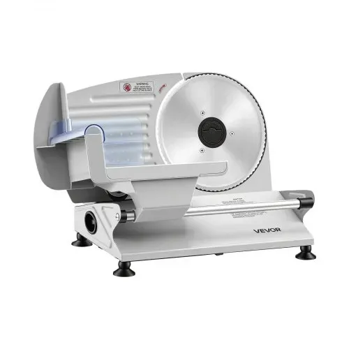 VEVOR Fleischschneidemaschine 200 W, Elektrische Aufschnittmaschine mit zwei 19-cm-SUS420-Klingen und 0–15 mm Schnittdicke, Allesschneider für Gefrorenes Fleisch, Schinken, Baguette, Steak – Bild 9