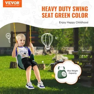 VEVOR 2er-Pack Schaukelsitze mit 168 cm langen beschichteten Ketten und Karabinerhaken, unterstützt 136 kg Schaukeln, Ersatz für Outdoor-Schaukel-Set, Schaukel-Set-Zubehör für Kinder, grün VEVOR 2er-Pack Schaukelsitze mit 168 cm langen beschichteten Ketten und Karabinerhaken, unterstützt 136 kg Schaukeln, Ersatz für Outdoor-Schaukel-Set, Schaukel-Set-Zubehör für Kinder, grün