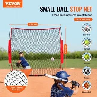 VEVOR Barrikaden-Backstop-Netz, 238 x 107 x 212 cm Ballsport-Absperrnetz, tragbare Übungsausrüstung mit Tragetasche, Schutzschirm für Baseball, Softball, Lacrosse, Fußball, Hockey-Training VEVOR Barrikaden-Backstop-Netz, 238 x 107 x 212 cm Ballsport-Absperrnetz, tragbare Übungsausrüstung mit Tragetasche, Schutzschirm für Baseball, Softball, Lacrosse, Fußball, Hockey-Training