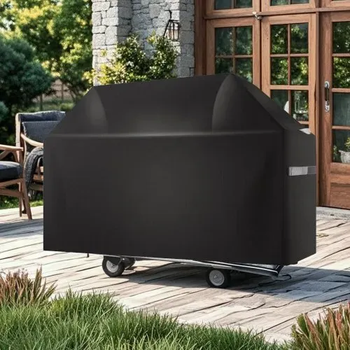 VEVOR Grillabdeckung Abdeckhaube Grillhaube (1651 mm) Abdeckplane für Außengrills, wasserdicht & wetterbeständig, strapazierfähiges 600D-Polyester, einfaches An- und Ausziehen, mit Klettbändern – Bild 7