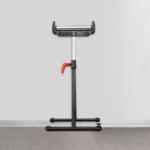 VEVOR 2er-Set Rollenständer, 113kg Tragkraft, höhenverstellbar 68-109cm, klappbarer Arbeitsbock mit Rollenkopf und Kantenführungen aus poliertem Stahl, für Tischkreissägen-Auslauf, Verlängerungsstütze – Bild 7
