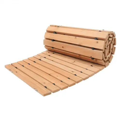 VEVOR Rollweg Gartenweg 218x43 cm, Ausrollbarer Holzweg, Gehweg aus Zedernholz mit Drahtseilverbindung, Holztritt, Gartentritt, dekorative Trittplatten für Strandpromenade, Hinterhof, Terrasse – Bild 9