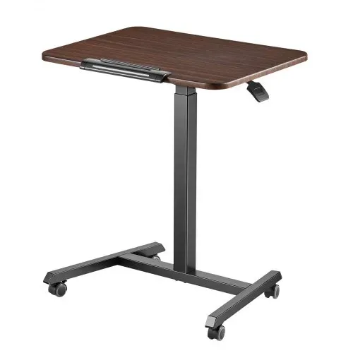 VEVOR Höhenverstellbarer Schreibtisch Computertisch 650x480x(760-1102)mm, Metallgestell, MDF-Tischplatte, 0-90° Neigbar, 15kg Belastbarkeit, Lenkrolle mit Bremsen, Steh-Sitz Tisch für Homeoffice Büro – Bild 9