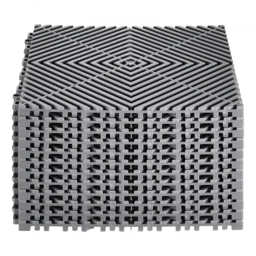 VEVOR ineinandergreifende Drainagematte 31 x 31 cm modulares ineinandergreifende Matten, 12 Stk. zusammensteckbare Drainagematten, rutschfeste graue Bodenfliesen & Duschmatte, für Garage Garten – Bild 8