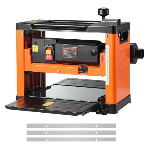 VEVOR Dickenhobel, Dreiblatt, 330 mm Arbeitstisch, Hobelmaschine, 2 kW, Motordrehzahl von 23500 U/min, Doppelrollen, Überrollschutz, Holzbearbeitung mit Einzelgeschwindigkeit, für Hart- & Weichholz VEVOR Dickenhobel, Dreiblatt, 330 mm Arbeitstisch, Hobelmaschine, 2 kW, Motordrehzahl von 23500 U/min, Doppelrollen, Überrollschutz, Holzbearbeitung mit Einzelgeschwindigkeit, für Hart- & Weichholz