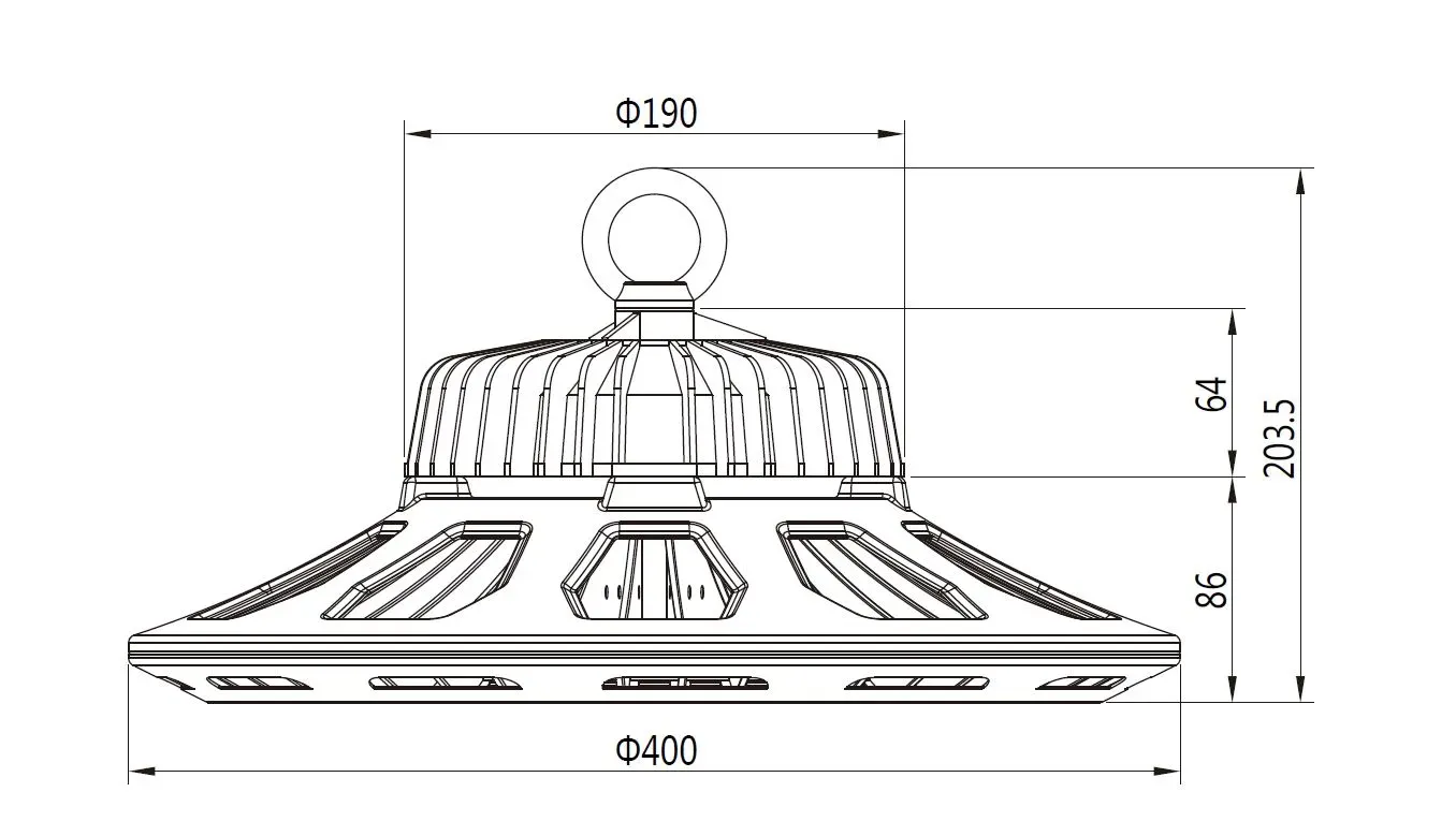 Synergy 21 LED Spot Pendelleuchte UFO 200W für Industrie/Lagerhallen nw 90° – Bild 7