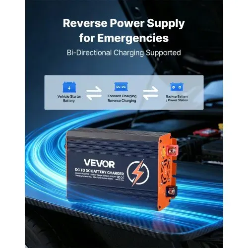 VEVOR DC-DC Batterieladegerät mit MPPT 650 W 50 A, Ladebooster Dual-Eingang für Solarpanel/Lichtmaschine, Laden für LiFePO4-Bleiakkus, 12 V/24 V-12 V/24 V, für Wohnmobil Notstromversorgung zu Hause – Bild 3