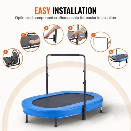 VEVOR Kindertrampolin Indoor / Outdoor-Trampolin faltbares Mini Trampolin mit Griff, Rebounder-Trampolin Gartentrampolin für Kleinkinder, Geburtstagsgeschenk für Kinder ab 3 Jahren für Spaß, Blau – Bild 5