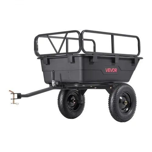 VEVOR Kippanhänger, 226,8 kg, ATV-UTV-Transportanhänger, Kippwagen zum Hinterherziehen mit 40,64 cm Reifen, Handzug oder Fußpedal, Hochleistungs-Hofanhänger für Rasenmäher, Traktor, Gartenabfälle – Bild 8