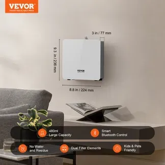 VEVOR Duft Luft Maschine, 480ml Bluetooth Smart ätherisches Öl Diffusor, 2500sq.ft Wasserlos Duft Diffusor mit Kaltluft-Technologie, Aromatherapie Diffusor Maschine für Haus, Büro, Hotel, Spa VEVOR Duft Luft Maschine, 480ml Bluetooth Smart ätherisches Öl Diffusor, 2500sq.ft Wasserlos Duft Diffusor mit Kaltluft-Technologie, Aromatherapie Diffusor Maschine für Haus, Büro, Hotel, Spa