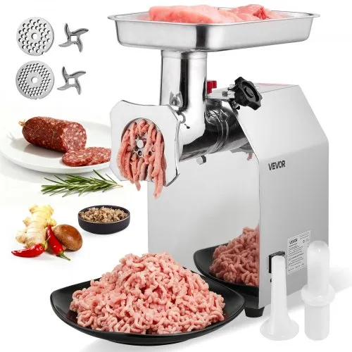 VEVOR elektrischer Fleischwolf mit 4,2 kg/min Kapazität, industrieller Tisch-Fleischwolf 1100 W mit Klinge & Mahlplatte, Wurstmaschine, kommerzieller Fleischwolf aus Edelstahl für Restaurant VEVOR elektrischer Fleischwolf mit 4,2 kg/min Kapazität, industrieller Tisch-Fleischwolf 1100 W mit Klinge & Mahlplatte, Wurstmaschine, kommerzieller Fleischwolf aus Edelstahl für Restaurant