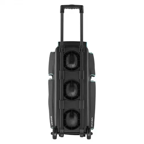 VEVOR Bowlingballtasche für 3 Bälle mit Doppelrollen & separatem Fach für Schuhe (bis US-Größe 16) & übergroßer Zubehörtasche, einziehbarer Griff lässt sich auf 105 cm ausziehen Schwarz + Blau – Bild 8