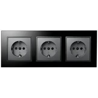 Steckdosen Set McPower Flair “Beginner 3S-Style Profi“ anthrazit, Glasrahmen, Steckanschluss Steckdosen Set McPower Flair “Beginner 3S-Style Profi“ anthrazit, Glasrahmen, Steckanschluss