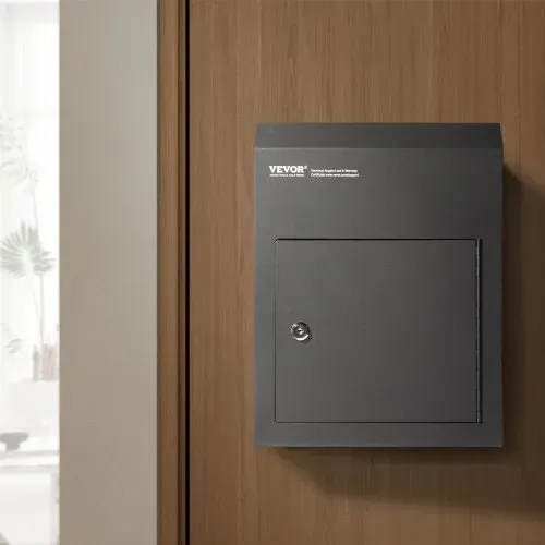 VEVOR Mauerdurchwurf Briefkasten, robuster Stahl-Einbaubriefkasten für Türen mit einer Stärke von 43 mm, Durchwurfbriefkasten inkl. 2 Schlüssel, 304 x 106 x 405 mm Briefkasten, Schwarz – Bild 7