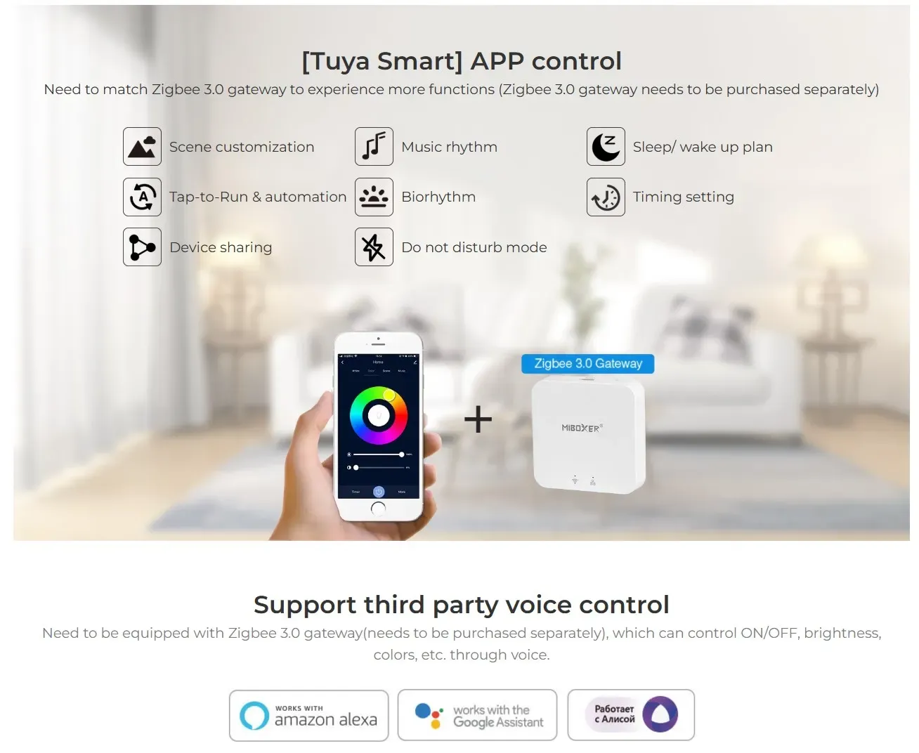 MiBoxer FUT066ZR LED Panel Rund 12W RGB-WW (RGB-CCT) mit ZigBee 3.0 – Bild 7