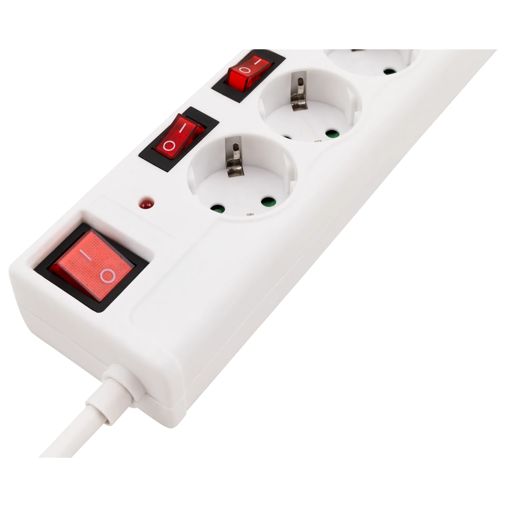 Steckdosenleiste McPower, 6-fach mit Einzelschaltung, Überspannungsschutz, weiß – Bild 2