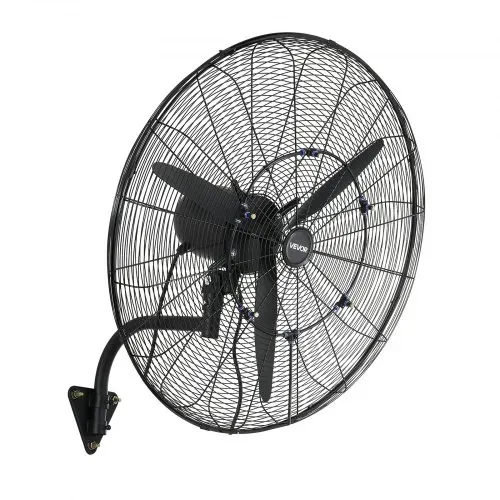 VEVOR 115W Industrieller Wandventilator 81 cm, 5,9 m/s Oszillierender Wandlüfter mit 3 Stufen Verstellbarem Winkel & Nebel, Gewerblicher Industrieventilator für Werkstatt Garage Lager Gym, Schwarz – Bild 8
