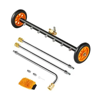 VEVOR 590 mm Hochdruckreiniger-Unterbodenreiniger, Edelstahl-Oberflächenreiniger, max. 4000 PSI, Winkeleinstellungsgetriebe, 7 Sprühdüsen, 2 verlängerte Stäbe für Auffahrt, Terrasse, Deck VEVOR 590 mm Hochdruckreiniger-Unterbodenreiniger, Edelstahl-Oberflächenreiniger, max. 4000 PSI, Winkeleinstellungsgetriebe, 7 Sprühdüsen, 2 verlängerte Stäbe für Auffahrt, Terrasse, Deck