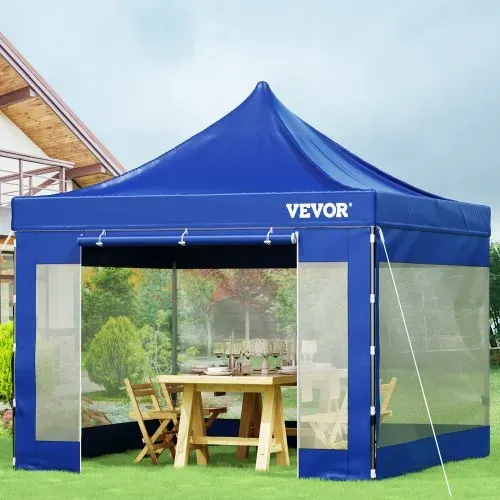 VEVOR Pavillon faltbar 3x3m Faltpavillon 240g PVC-beschichtetes Polyester Pop-Up-Pavillon 1,95-2,13m Einstellbar Partyzelt Festzelt Strandzelt Blau für Hochzeiten oder andere kommerzielle Aktivitäten – Bild 7