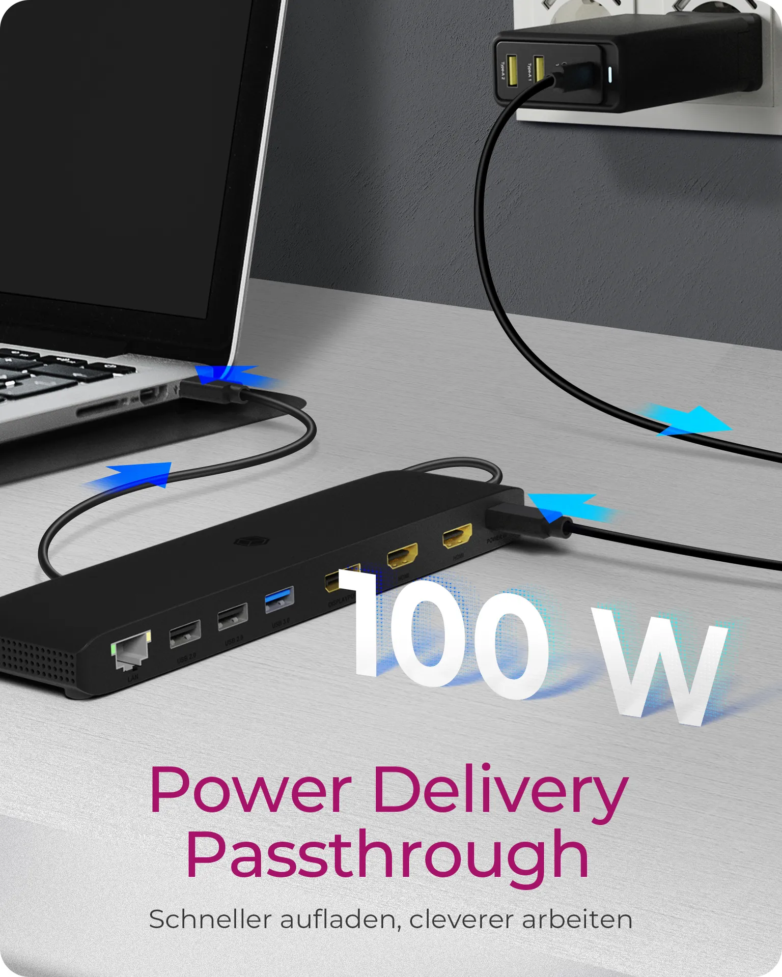 ICY BOX IB-DK2116-C, USB Type-C® Notebook DockingStation mit dreifacher Videoausgabe – Bild 4