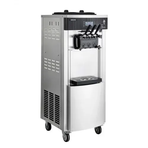 VEVOR Kommerzielle Softeismaschine 2200 W, Freistehende Eismaschine mit 20-28 L/h Produktion, mit 3 Geschmacksrichtungen & 2 Behältern (6 L), Vorkühlung & Selbstreinigung für Snack- und Dessertläden – Bild 8