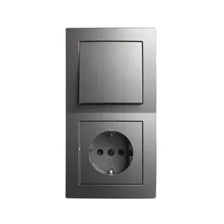 Schalter und Steckdosen Set McPower Flair “Tür 2-fach Profi“ 3-teilig, anthrazit, Steckanschluss Schalter und Steckdosen Set McPower Flair “Tür 2-fach Profi“ 3-teilig, anthrazit, Steckanschluss