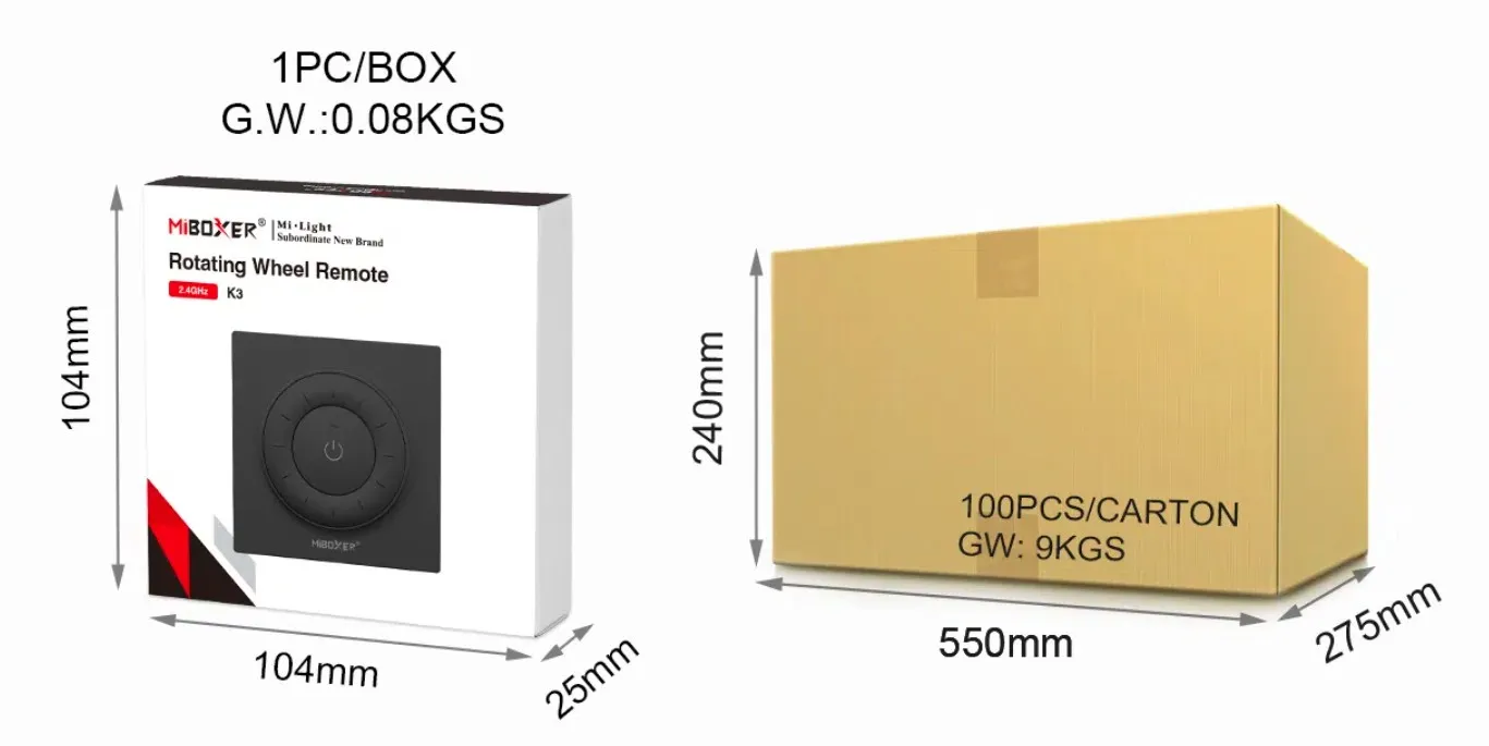 MiBoxer K3-B LED Fernbedienung Rotating Wheel Remote 2,4GHz (b) dual white (CCT) – Bild 4