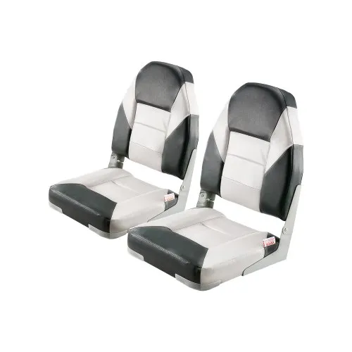 VEVOR 2 Stk. Bootssitz Bootsstuhl mit hoher Rückenlehne klappbarer Fischerbootsitz mit dickem Schwammkissen & wasserdichtem PVC-Leder, Scharniere aus Aluminiumlegierung, Schwarz & Grau VEVOR 2 Stk. Bootssitz Bootsstuhl mit hoher Rückenlehne klappbarer Fischerbootsitz mit dickem Schwammkissen & wasserdichtem PVC-Leder, Scharniere aus Aluminiumlegierung, Schwarz & Grau