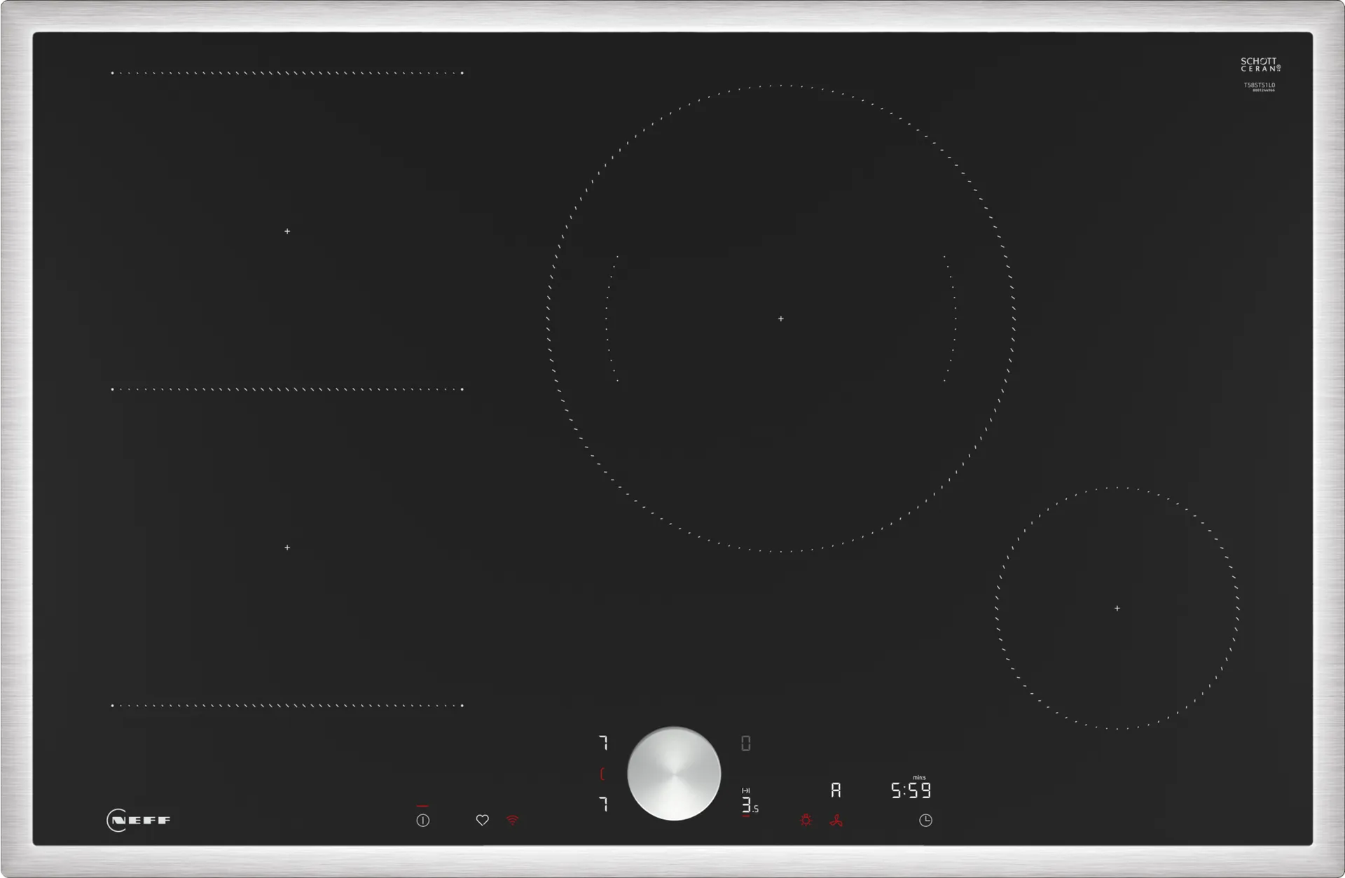 Neff T58STS1L0 Kochfeld Schwarz Integriert 80 cm Zonen-Induktionskochfeld 4 Zone(n) Neff T58STS1L0 Kochfeld Schwarz Integriert 80 cm Zonen-Induktionskochfeld 4 Zone(n)