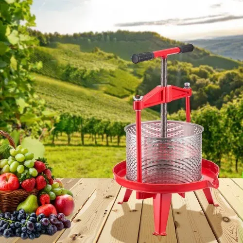VEVOR Obstweinpresse Obstmühle Apfelmühle (9 L), Edelstahlkorb mit dreieckiger Struktur, manueller Entsafter, manuelles Mahlwerk, Apfelweinpresse Traubenpresse mit T-Griff für Küche Zuhause – Bild 7