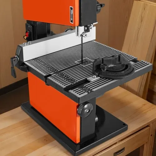 VEVOR Bandsäge, 229 mm, Holzbandsäge mit 373-W-Motor (1/2 PS), 90 mm Schnitthöhe, 300x300 mm Alu-Gusstisch, mit 360°-Arbeitsleuchte, Gehrungsanschlag, Parallelanschlag, für die Holzbearbeitung – Bild 7