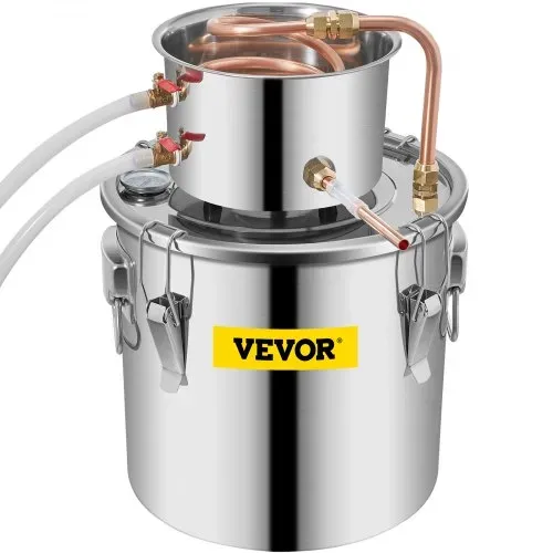 VEVOR Alkohol-Destilliergerät 11,4 L, Alkohol-Destilliergerät mit Umwälzpumpe, Alkohol-Destilliergerät Kupferrohr, Whiskey-Destilliergerät mit eingebautem Thermometer, Whiskey-Herstellungsset – Bild 10