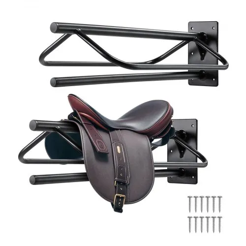 VEVOR Sattelhalter mit Polsterstange, 2er-Set wandmontierter Sattelständer, robuster Sattelhalter aus Stahl, Western- und englischer Sattelhalter für Pferdestall, Scheune, Anhänger, Sattelkammer VEVOR Sattelhalter mit Polsterstange, 2er-Set wandmontierter Sattelständer, robuster Sattelhalter aus Stahl, Western- und englischer Sattelhalter für Pferdestall, Scheune, Anhänger, Sattelkammer