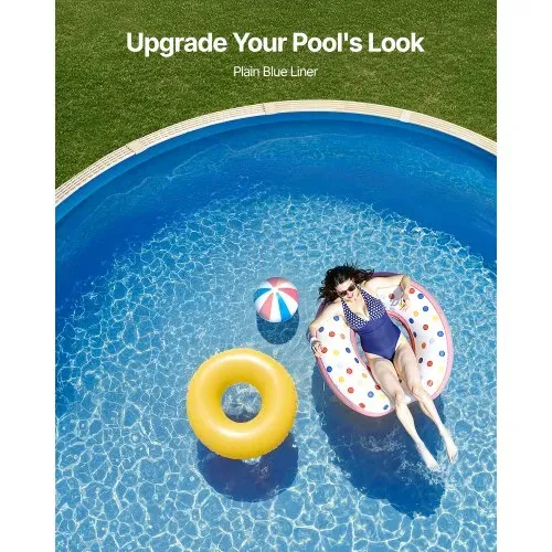 VEVOR Runde Poolfolie, φ 460x120 cm, Innenfolie, Ersatzfolie, Innenhülle, Schwimmbadfolie, Unibead-Stil Standard-Vinylfolie, verschleißfest, für Aufstellpools mit 120 cm Wandhöhe, einfarbig – Bild 5