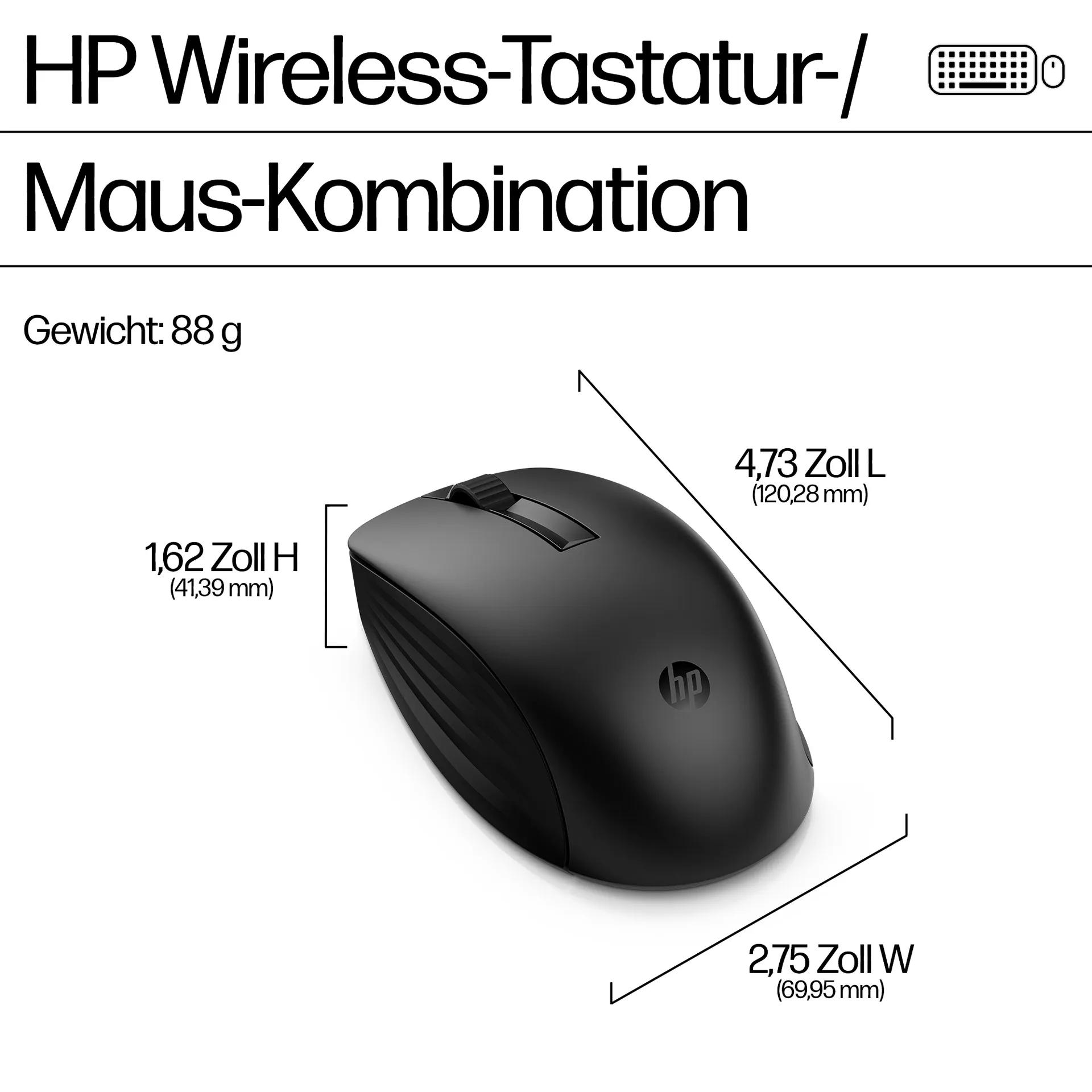 HP 655 Wireless-Tastatur und -Maus – Bild 4