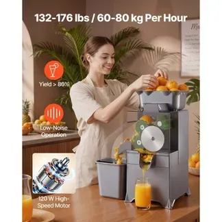 VEVOR Gewerbliche Orangenpresse Elektrische Zitruspresse 100 W Edelstahl, Elektrische Saftpresse mit Einzelnem Schalenbehälter, Entsafter für Zitronen Zitrusfrüchte Granatäpfel mit PC-Abdeckung VEVOR Gewerbliche Orangenpresse Elektrische Zitruspresse 100 W Edelstahl, Elektrische Saftpresse mit Einzelnem Schalenbehälter, Entsafter für Zitronen Zitrusfrüchte Granatäpfel mit PC-Abdeckung
