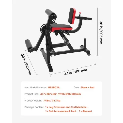 VEVOR sitzende Beinstrecker und Curl-Maschine Trainingsgerät Beinpresse Beintrainer (317 kg belatbar), verstellbare Bein-Trainingsbank, Bein-Drehstrecker Krafttrainingsgerät für Heim-Fitnessstudio – Bild 6