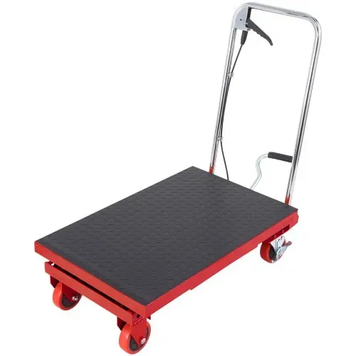 VEVOR Scherenhubtisch hydraulisch 230 kg Tragfähigkeit Hubtischwagen 220–720 mm Hubbereich Hubtisch Werkstatt 700 x 450 mm Plattform Scherenhubwagen Einzelschere Rot Fabriken Lagerhäuser Supermärk – Bild 8