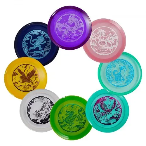 VEVOR Discgolf-Set Starterset (8 Stk.), Anfänger-Frisbees für Ganzkörper-Krafttraining, mit Putter, Mid-Range, Driver, für Garten Rasen Strand Park im Freien – Bild 10
