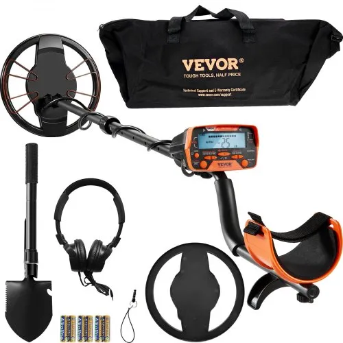 VEVOR Metalldetektor Kit für Erwachsene Multifunktionaler Profi-Detektor mit 7 Modi Metallsuchgerät wasserdichte 25,4cm Spule für Größere Tiefe, mit Schaufel und Tragetasche VEVOR Metalldetektor Kit für Erwachsene Multifunktionaler Profi-Detektor mit 7 Modi Metallsuchgerät wasserdichte 25,4cm Spule für Größere Tiefe, mit Schaufel und Tragetasche