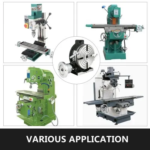 VEVOR Teilapparat Rundtisch 200mm Rundteiltisch Horizontal-Vertikal Teilkopf Teilapparat schwenkbar zum Fräsen und Bohren – Bild 6