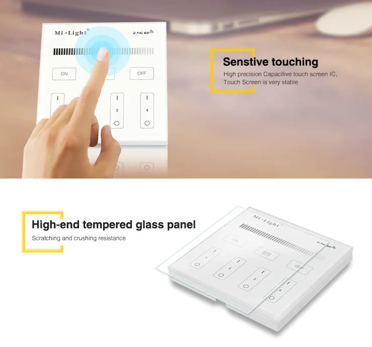 MiBoxer T1 LED Fernbedienung Smart Panel single color 4-Zonen – Bild 8