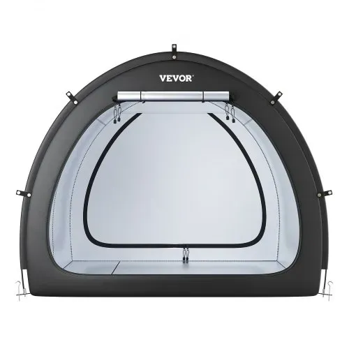 VEVOR Fahrradzelt, 5 Fahrräder, geräumige Fahhrradgarage mit belüftetem Fenster, fächerförmiges Fahrradschuppe mit hochfestem Fiberglas & Doppelreißverschlüssen, 1706x2133x2438mm – Bild 10